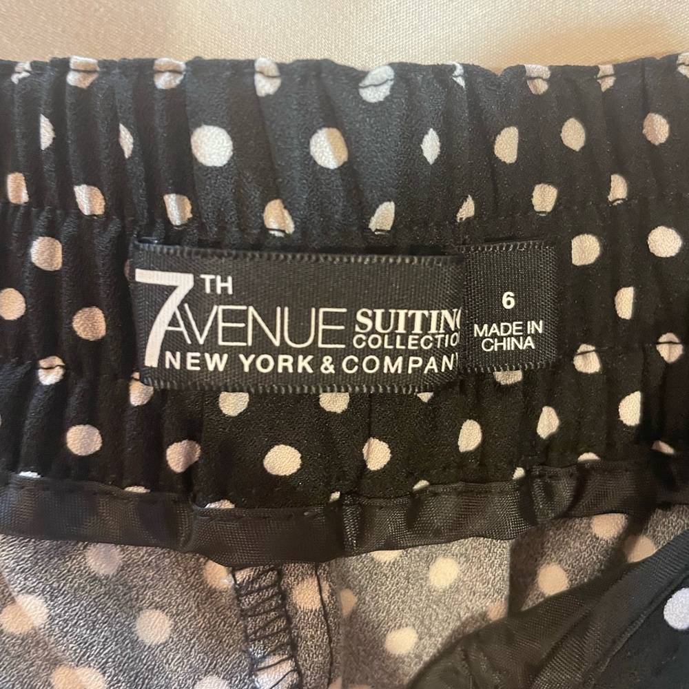 7th Avenue New York &‎ Company Polka Dot Short Set in Black and Cream, Size 6 - Picture 2 of 13